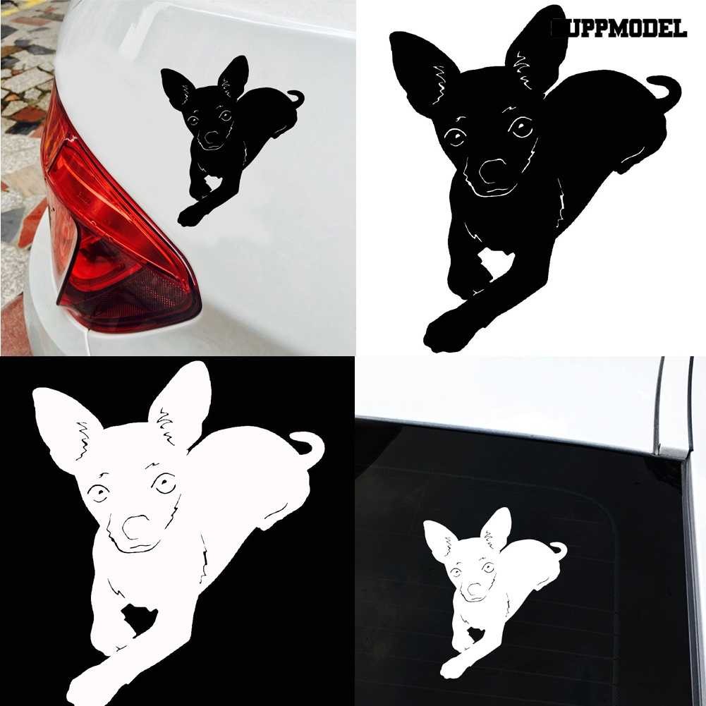 Stiker Reflektif Motif Anjing Chihuahua Untuk Dekorasi Bodykaca Jendela Mobil