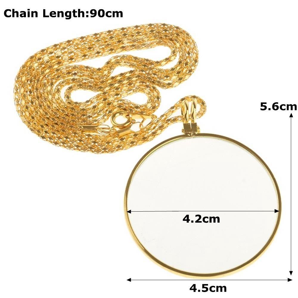 Suyo Kaca Pembesar Kalung Perhiasan Rantai Hias Liontin Kalung Magnifier Monocle Jewelry Loupe