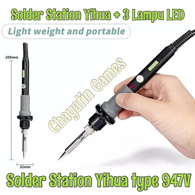 Solder Station YIHUA Original Type 947V + Lampu LED &amp; Saklar On - Off