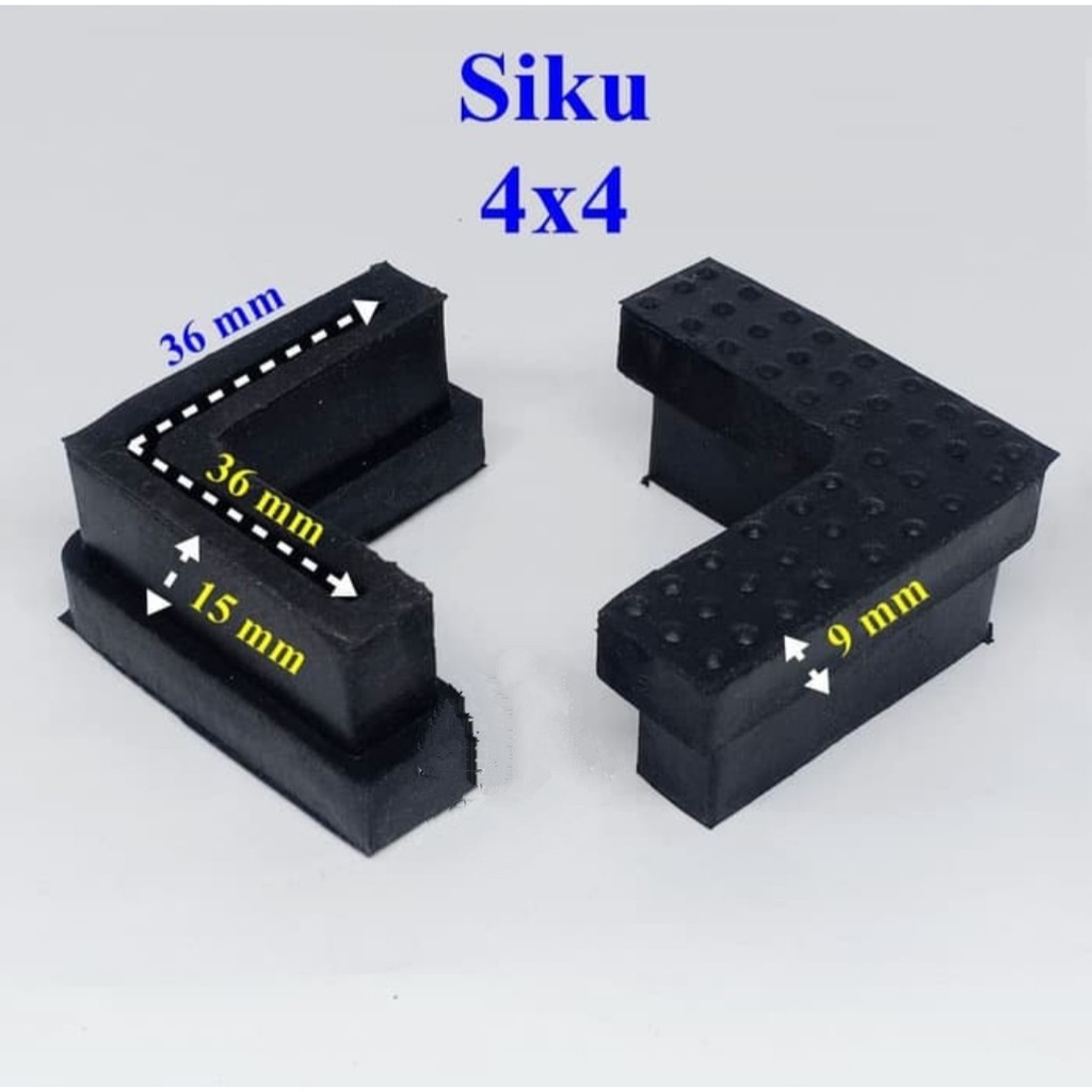 Karet Rubber Meja kursi siku L 4 x 4 Tebal Pengaman Lantai Anti Gores