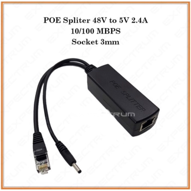 POE Splitter dari output Poe Swicth 48V to 5V. 2.4 Ampere for IP Camera / CCTV Dll