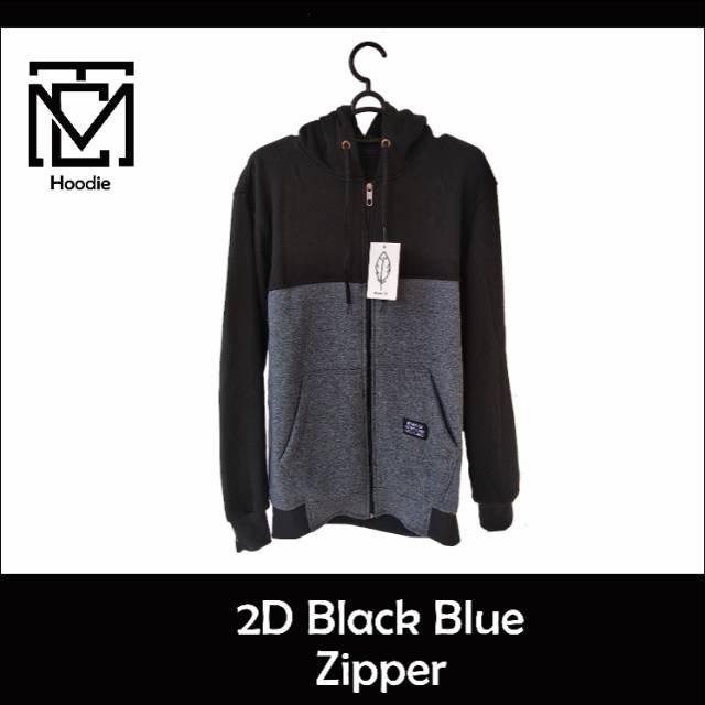 JAKET ZIPPER 2D BLACK BLUE