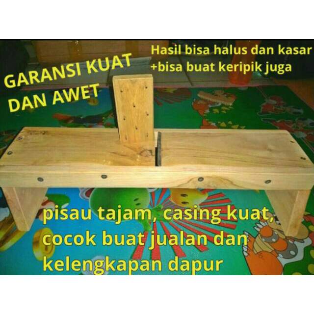 Alat Serut Es Batu / Ice Shaver Cruser Manual Tangan dari Kayu / Parutan dan Penyerut Mini no Mesin