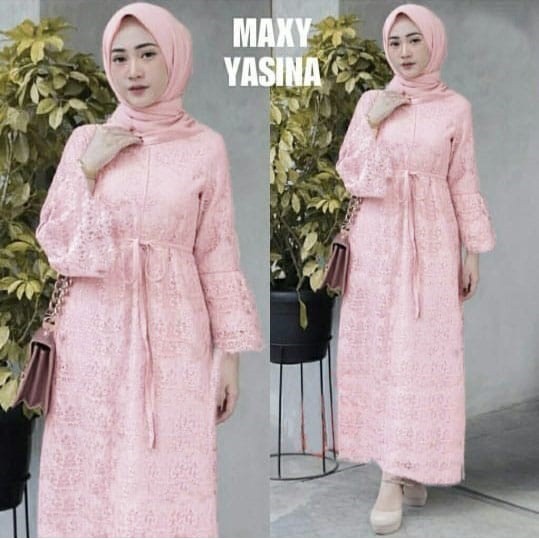 chm Yasina maxi dress syari gamis pakaian muslim wanita