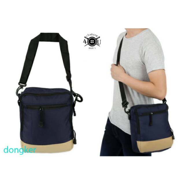 TRM SELEMPANG CANVAS LEATHER - dongker