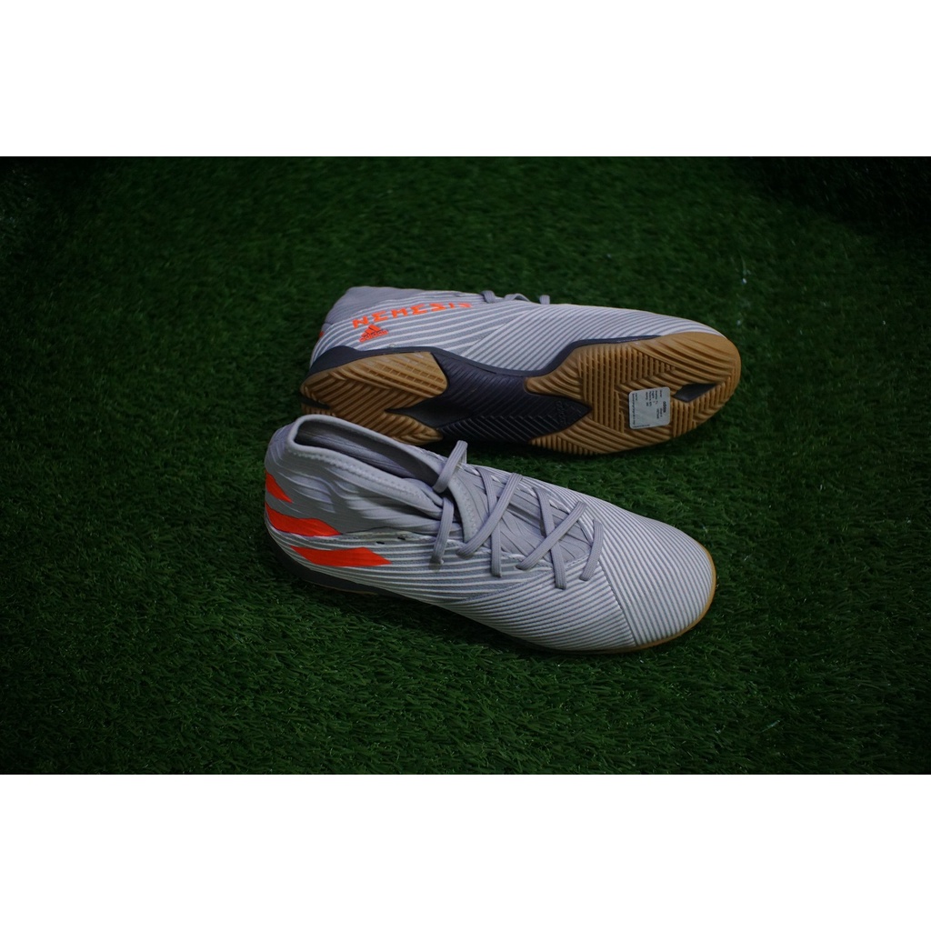 Sepatu Futsal Adidas Nemeziz 19.3 IN Grey/Solar Orange  Original BNIB