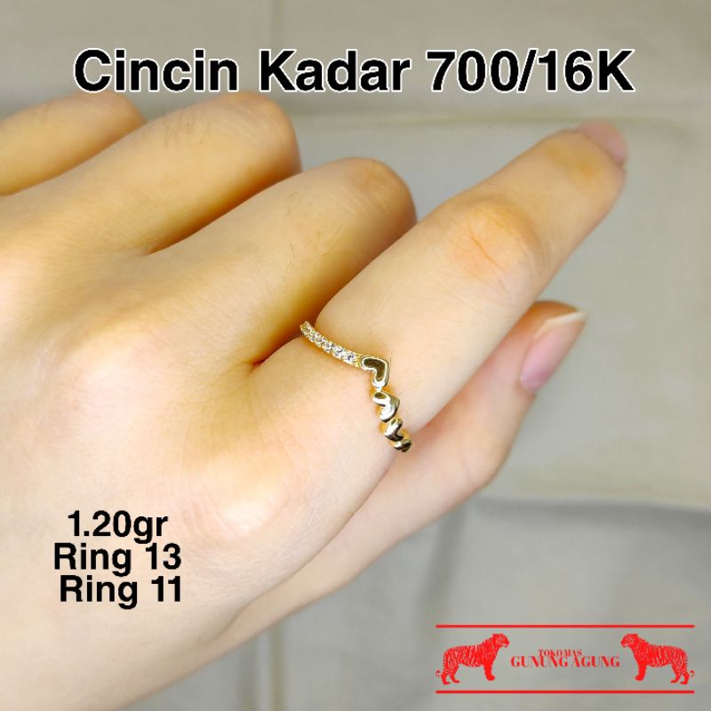 New Collection Cincin V Shape Emas Asli Kadar 700/16K Viral Cantik Fashion Kekinian Termurah Bekasi 