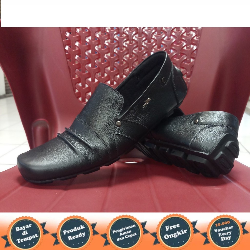 [COD]Sepatu Pantofel Kulit Sapi Asli Formal Pria Kerja Santai Nongkrong Gaya Baraya Original Lacoste
