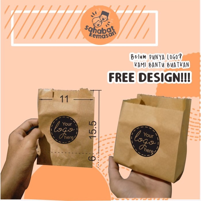 

NEW cetak sablon paper bag untuk makanan coklat putih (S,M,L,XL) - Putih, S