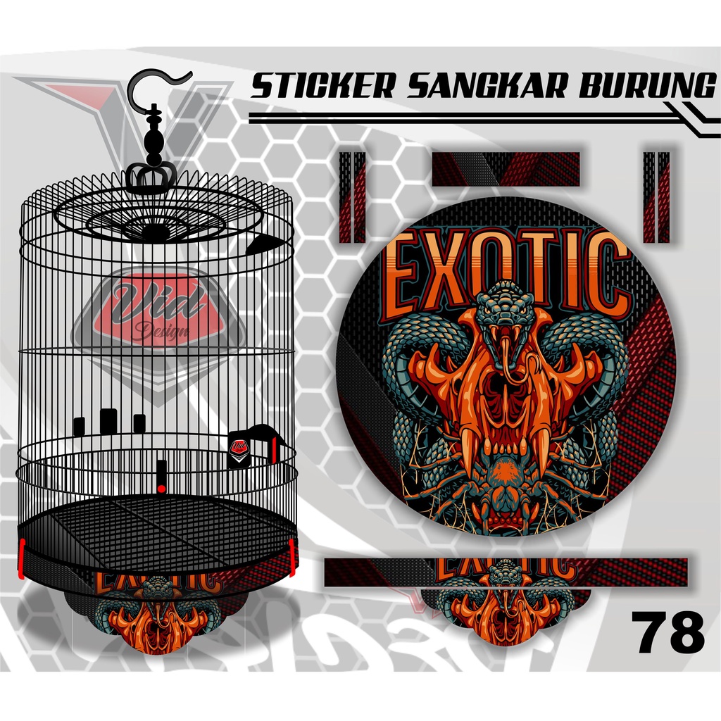 Stiker tebok sazime ebod jaya / Decal sangkar bulat MURAI No. 1 2 3 dan 4
