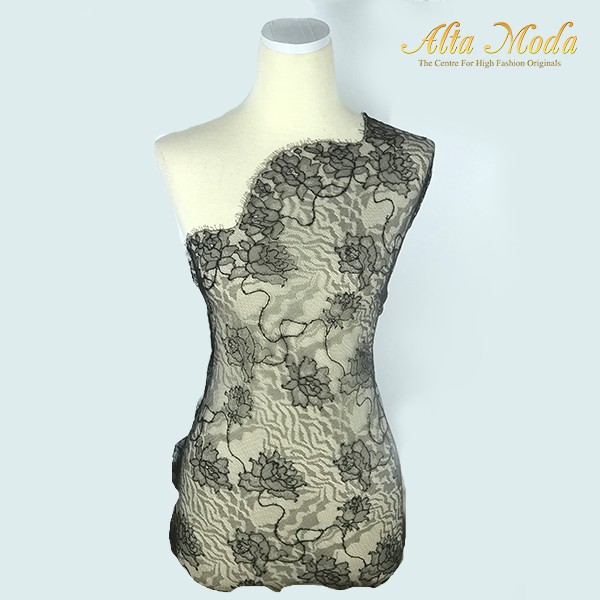 

Alta Moda Brokat Perancis Chantilly Floral Animal Print Black
