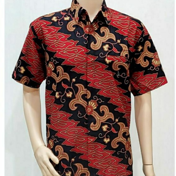 Kemeja Batik Pria Jumbo 4L-5L Lengan Pendek Big Size Baju Atasan Hem Pria Batik Modern Ukuran Besar Seragam Batik GVN-Mrh