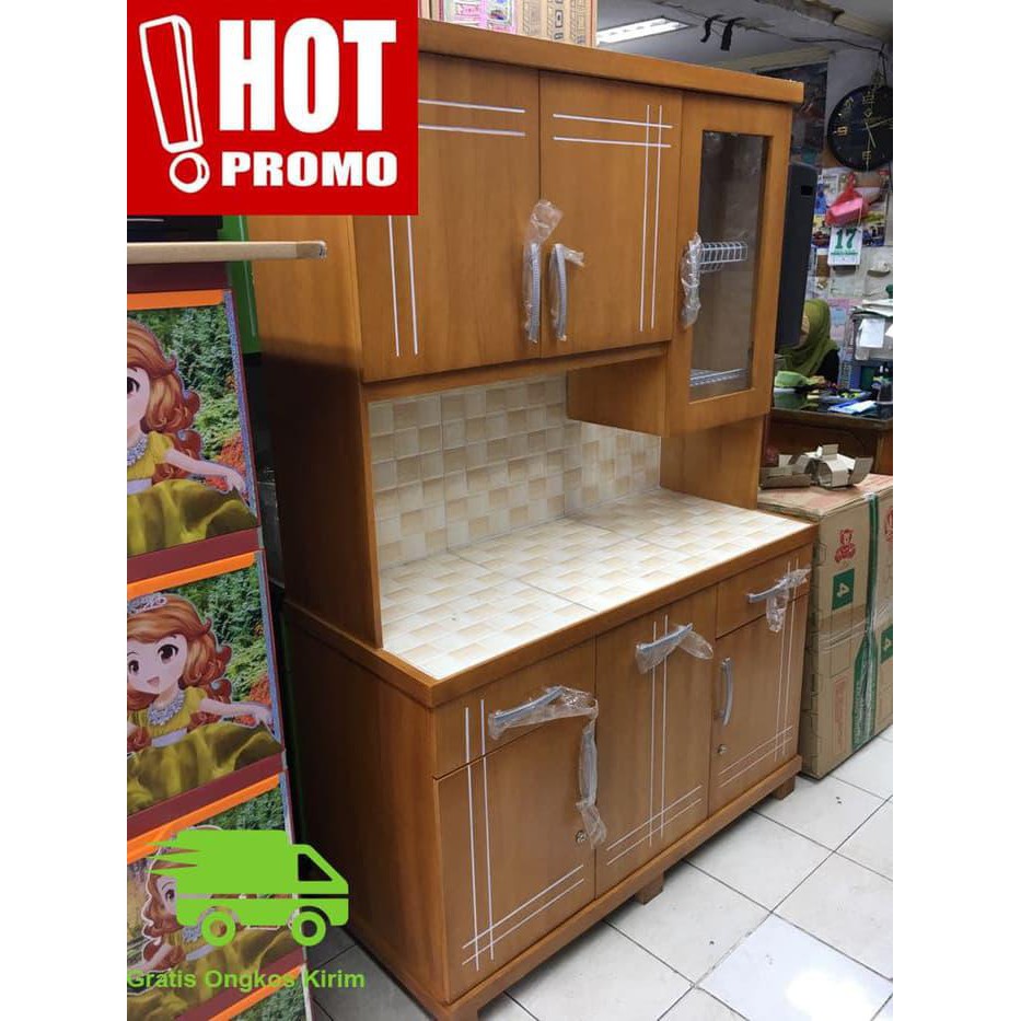 Best Seller Promo Lemari Dapur Lemari Sayur Rak Piring Kayu