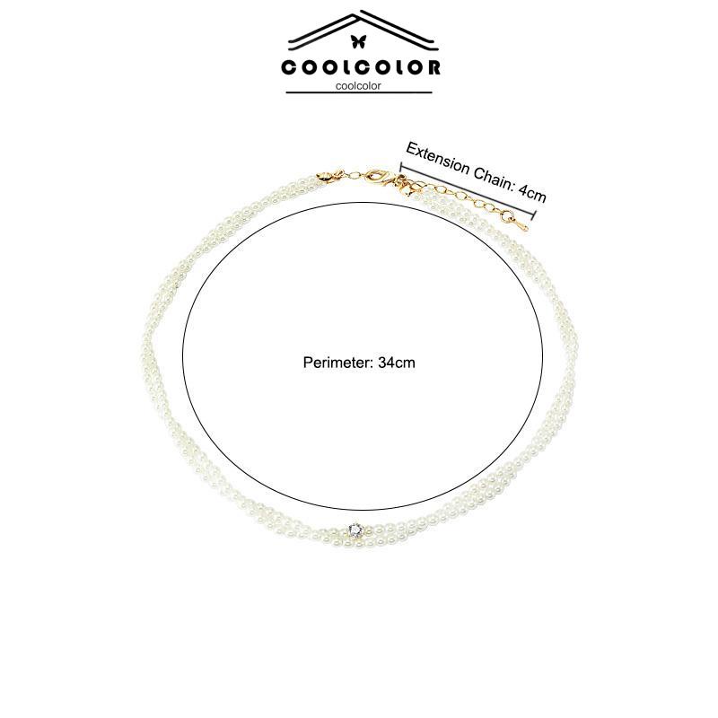 COD Twisted Winding Light Luxury Retro Temperamen Kalung Hiasan Mutiara Imitasi- cl