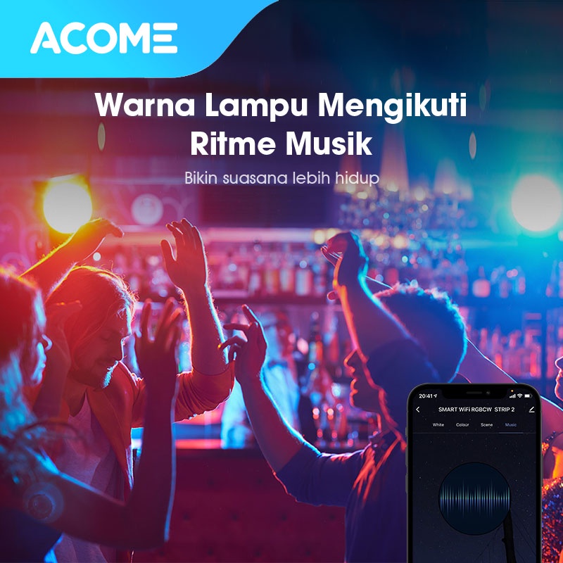 Acome Lampu Bohlam Smart Wifi LED 9W/12W/14W RGB Garansi Resmi 1 Tahun AL01/AL02B