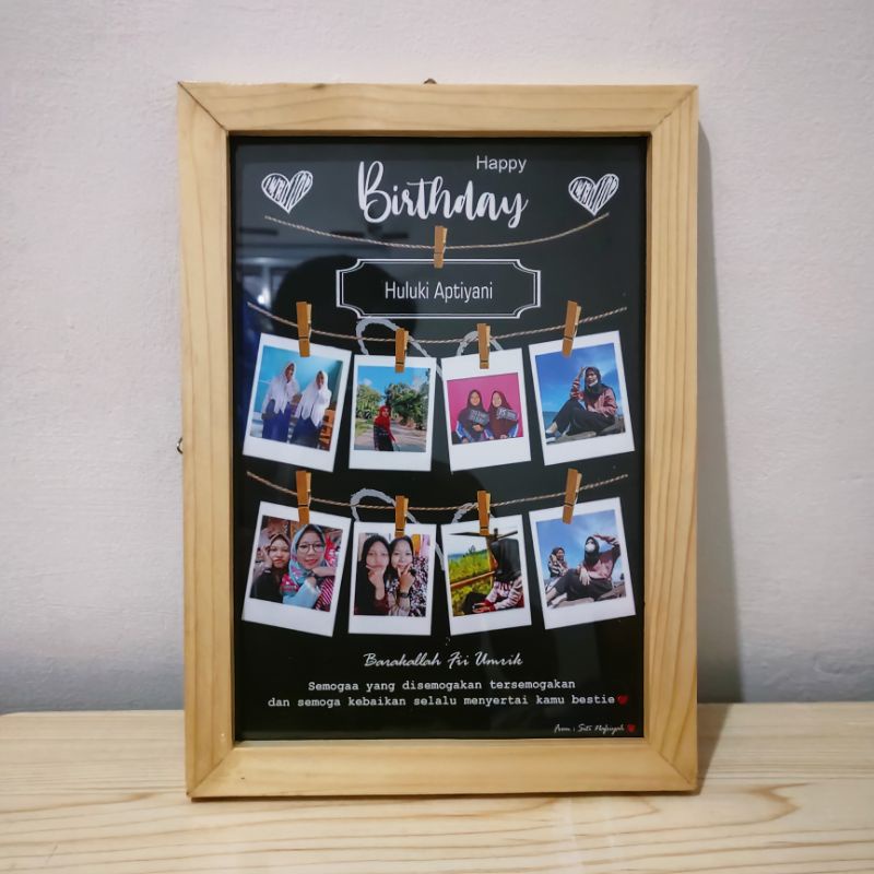 Gift Ultah / Kado ulang tahun 1 Paket / Cetak Foto Plus Bingkai Kaca Minimalis / Bingkai Wisuda / Bingkai Kayu / Cetak Foto 10R Plus Frame / Gift Foto / Kado ulang tahun cewe / Paket kado ulang tahun cowo / Guft Foto Polaroid