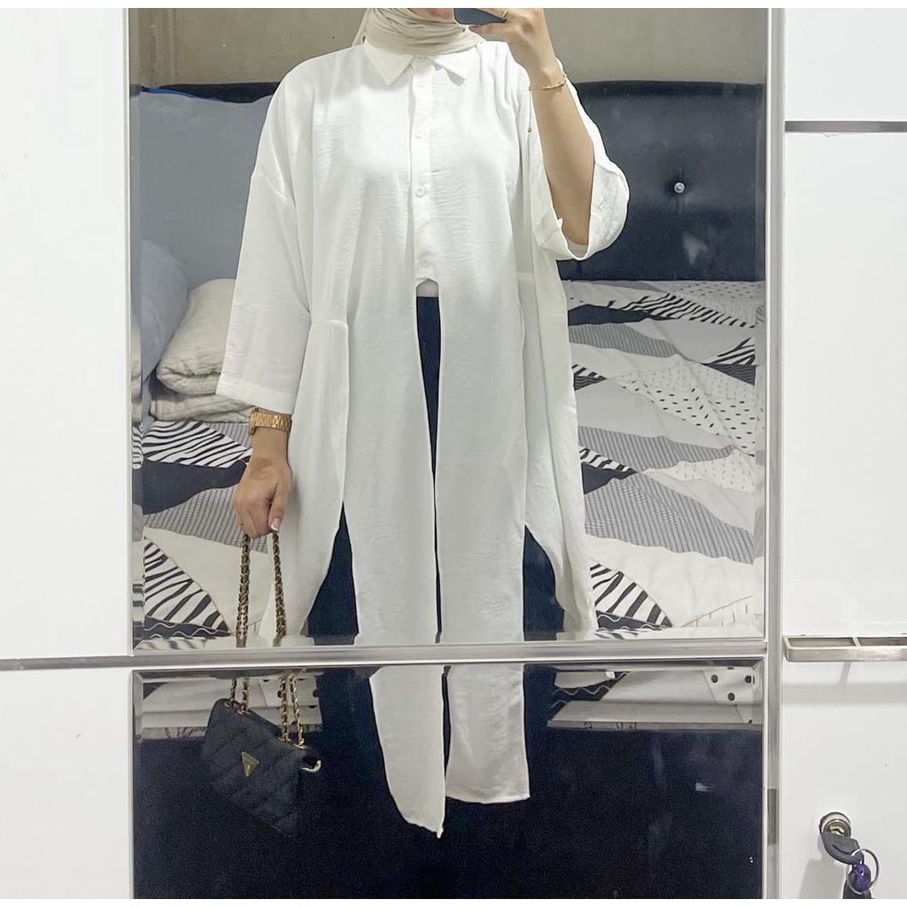 BEFAST - ZRX OOTD Tunik HYEWON / RIRA TUNIK CRINKLE / Tunik Wanita Muslim / Tunik Wanita Casual / Atasan Lengan Panjang / Fashion Wanita Hijab / Tunik Polos Formal / Terbaru 2022