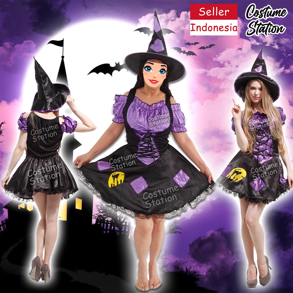 Kostum Purple Witch / Costume Nenek Sihir Penyihir wanita dewasa