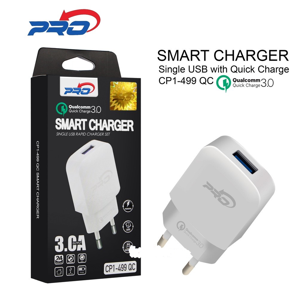 Pro Adaptor TC Travel Charger Batok 1 USB Port CP1-499 QC Qualqomm 3.0