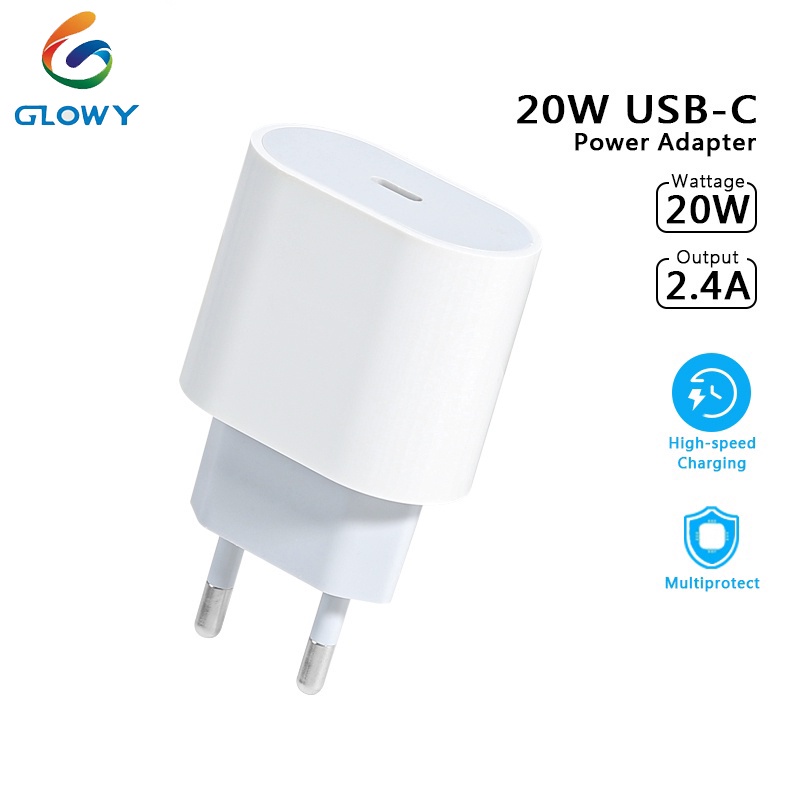 Charger PD 20W 2.4A Fast Charging Adapter QC3.0 Type-C PD Charger untuk Iphone 12 X Xs 8 Xiaomi Phone