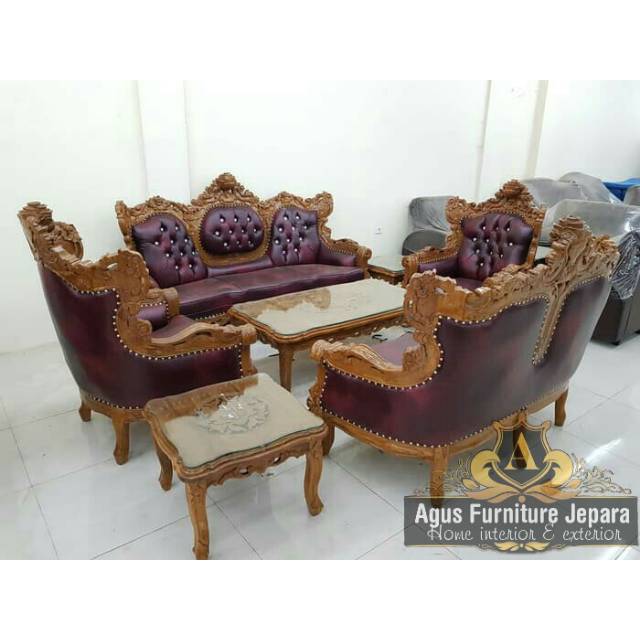 SOFA TAMU JATI ROYAL GANESHA JATI (kursi sofa tamu mewah asli jati)