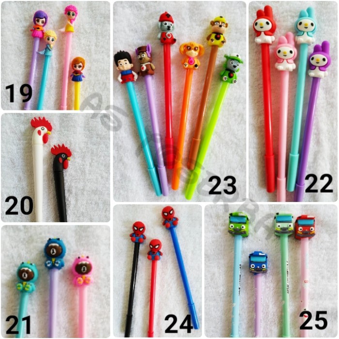 

nn PULPEN KARAKTER - PULPEN UNIK - ATK - SOUVENIR ULTAH ANAK - PEN GEL