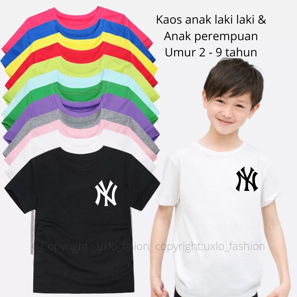 KAOS DISTRO ANAK LAKI LAKI LENGAN PENDEK BAJU ANAK COWO UMUR 2 SAMPAI 9 TAHUN MOTIF NY ATASAN ANAK LAKI KATUN MURAH