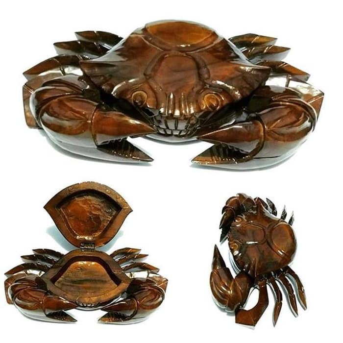 Asbak Kepiting Kayu Jati Multifungsi