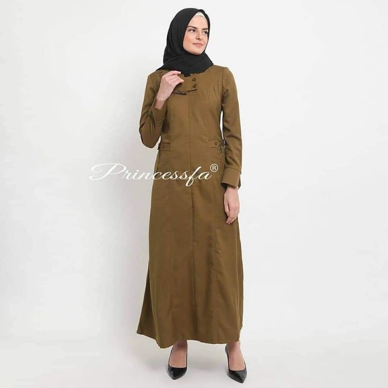 gamis dinas / gamis pemda / gamis pns khaki / gamis seragam pemda / gamis asn variasi batik