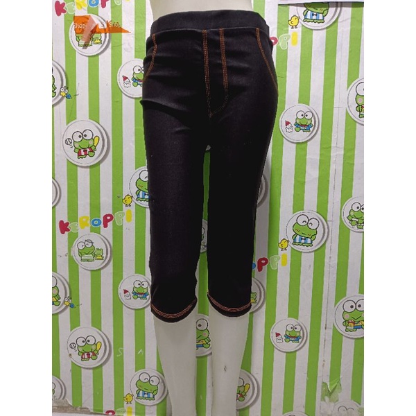 LEGGING WANITA PENDEK DENIM 7/8 UKURAN STANDAR DAN JUMBO/ CELANA LEGGING PENDEK 7/8