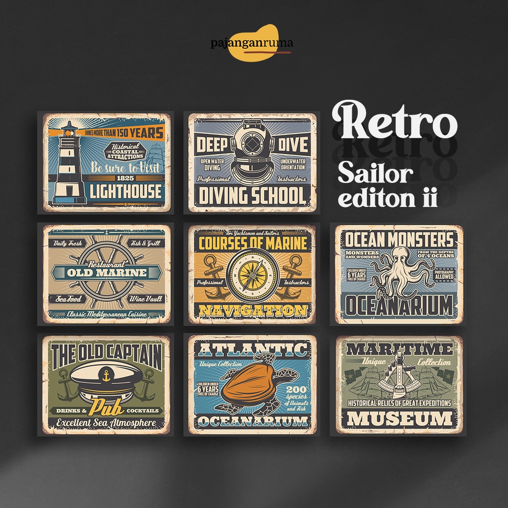 Pajangan Rumah Hiasan Dinding Retro Sailor vol dua Dekorasi Kamar Wall Decor Rumah Vintage Aesthetic