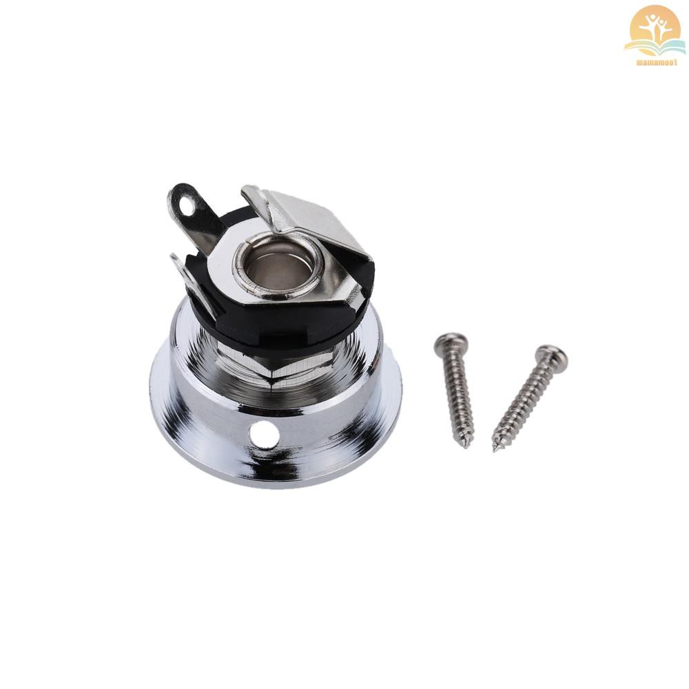 Jack Plug Socket Output Plate 6.35mm / 1 / 4 &quot;Dengan Sekrup Untuk Gitar Elektrik Telecaster Tl