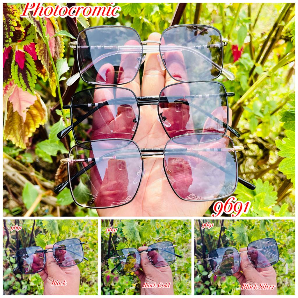 Paket Photocromic Kacamata Kotak Berubah Warna Style Kacamata Unisex Murah - Spring Style