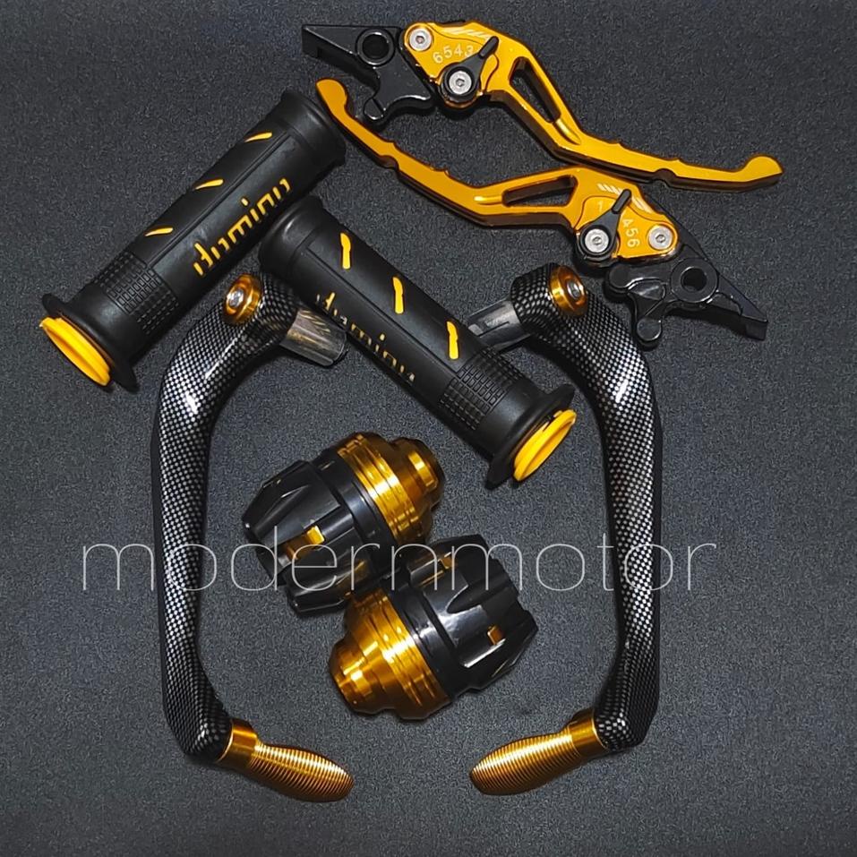 W4I3 Proguard carbon sabit + Handgrip no + Jalu as + Handle CNC Variasi nmax mio vario vixion tiger 