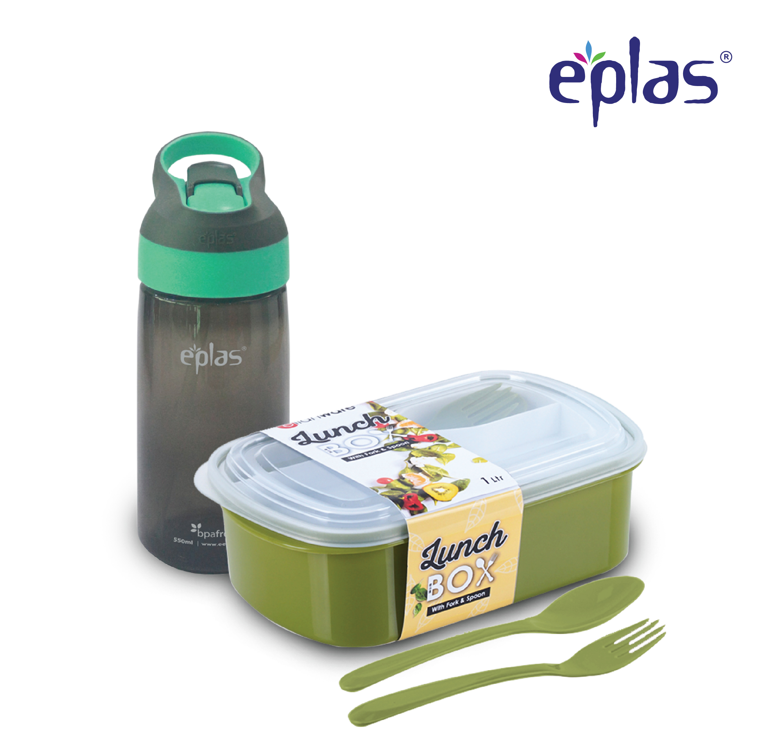 EPLAS Offer Pack 2 In 1 Bottle & Keeper Set, 1000ML+ 500ML, Drinking Tumbler, Botol Air, BPA Free