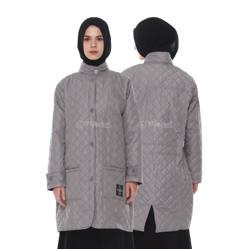 HIJACKET BELVA WANITA MUSLIMAH HIJAB ORIGINAL OFFICIAL I JAKET HIJAB WANITA MUSLIMAH PANJANG-COLDGREY