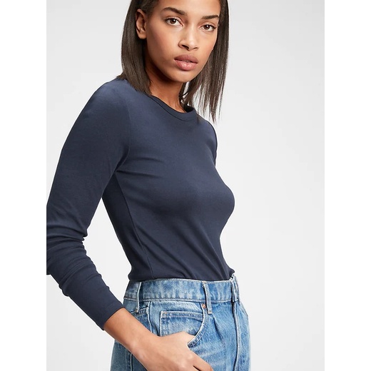 Gap Modern Crewneck T-Shirt Long Sleeve | Kaos Lengan Panjang wanita