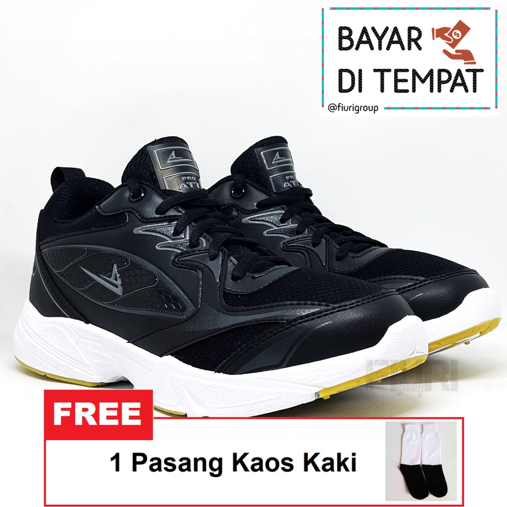 PRO ATT Man Black White SEPATU OLAHRAGA PRIA - SEPATU KULIAH PRIA COWOK - SEPATU JOGGING SENAM LARI  LAKI-LAKI - SEPATU SANTAI COWOK PRIA - SEPATU SEKOLAH - SEPATU SNEAKERS PRIA - SEPATU KETS PRIA - SEPATU PROMO MURAH