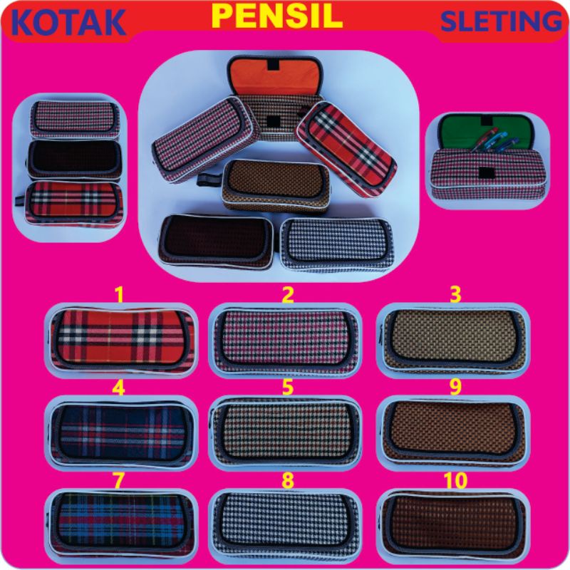 

KOTAK PENSIL SLETING WARNA POLOS . PLUS TUTUP DEPAN