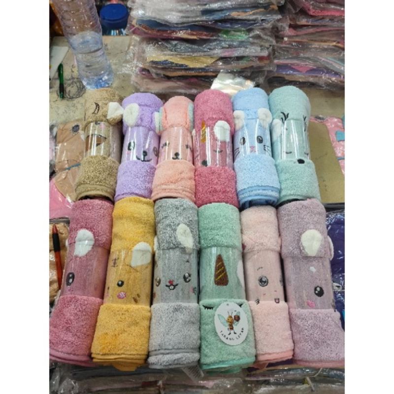 PROMO !!! HANDUK BAYI KARAKTER IMPORT bahan microfiber ukuran 50x100 cm