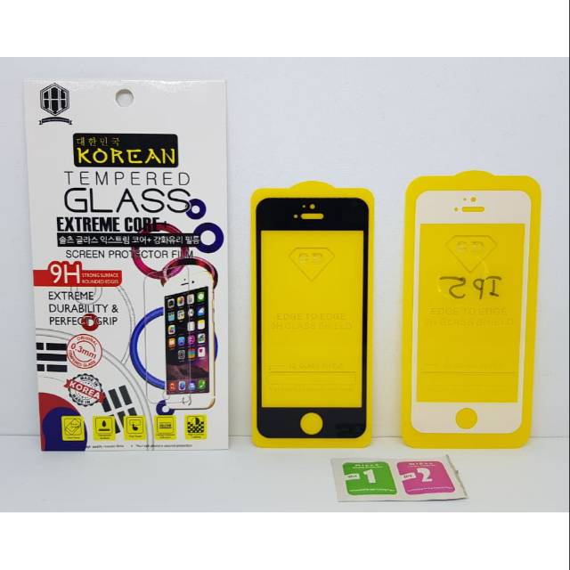 KOREAN Tempered Glass iPhone 5S 5G 5C FULL SCREEN TG 5D iPhone 5 SE FULL GLUE Anti Gores FULL LAYAR