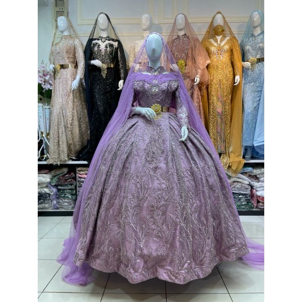 GAUN PENGANTIN MEWAH PAYET MUTIARA/WEDDING DRESS