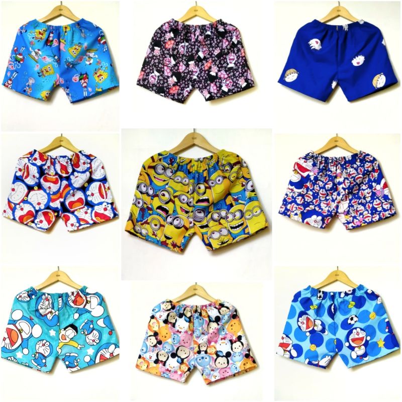 Boxer Karakter Pria Doraemon Minion Spongebob Celana Dalam Kolor Pria Wanita Murah