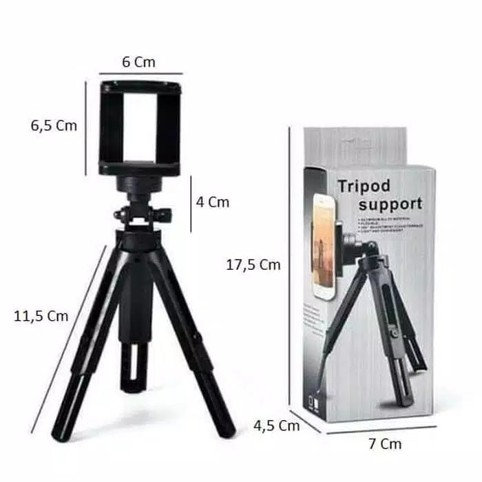 Tripod Support Mini Height Adjustable + Holder U