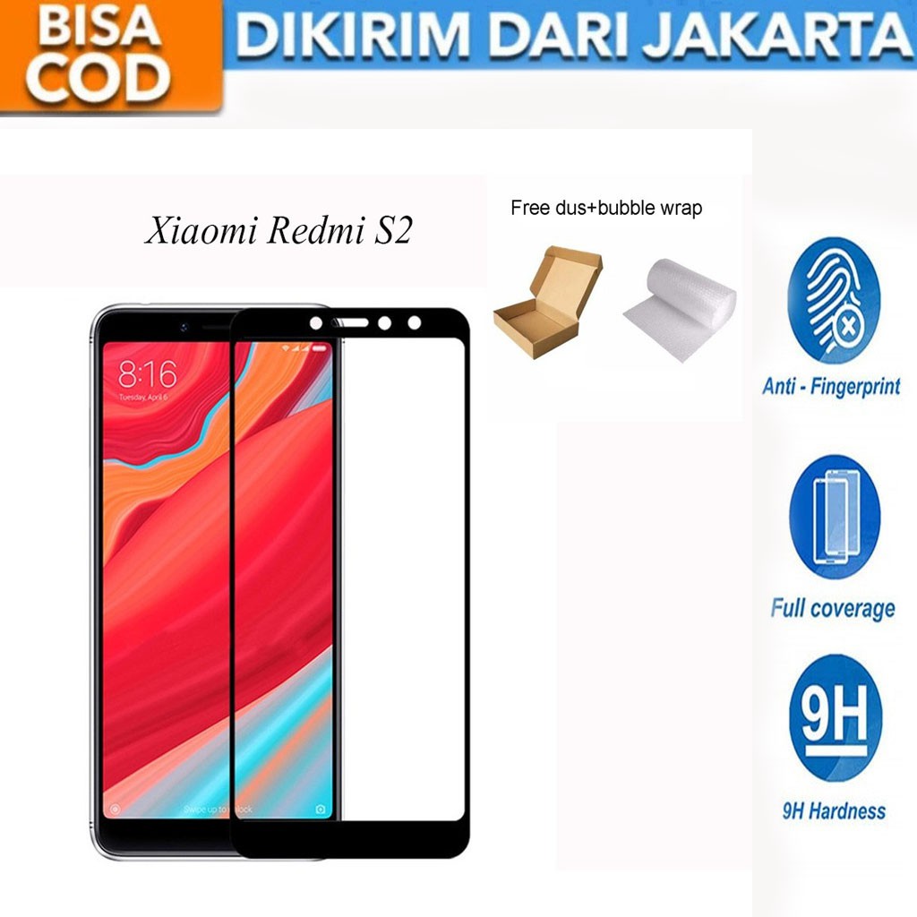 Xiaomi Redmi S2 Full Cover/Full Screen Tempered Glass Screen Protector Anti Gores