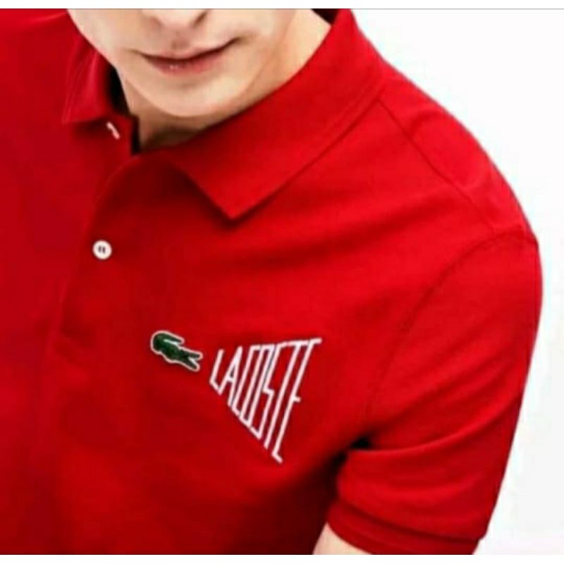 Poloshirt/kaos kerah Lacoste Patch Bordir