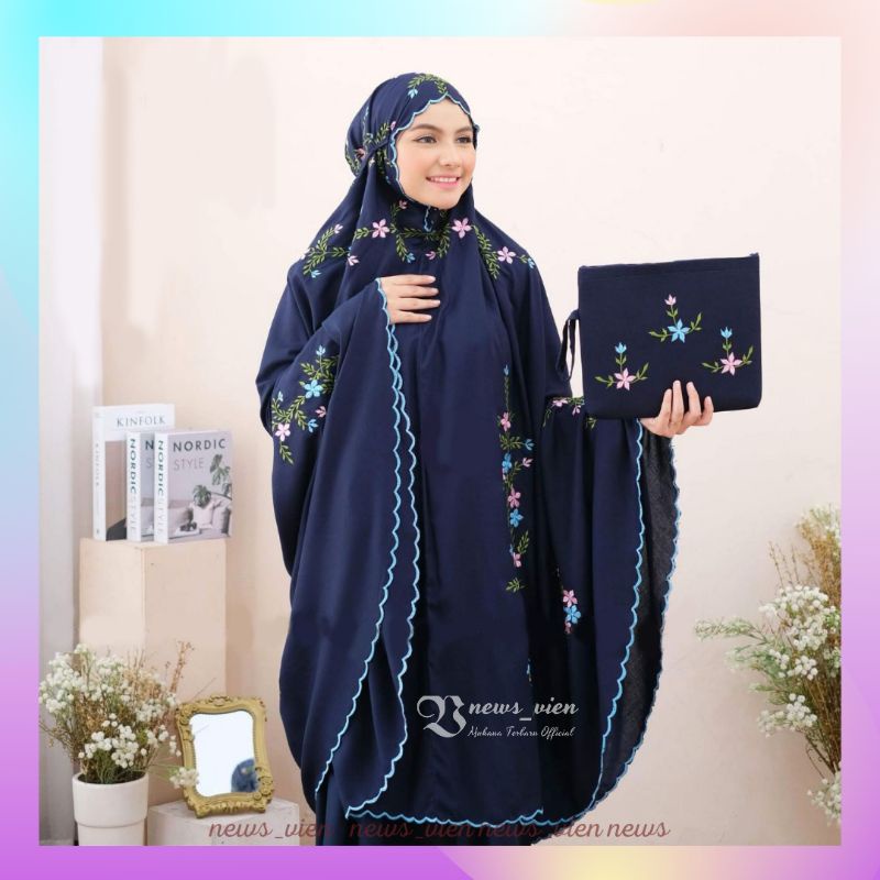 Mukena Dewasa Bordir Rayon Premium adem model terbaru / mukenah bordir mewah putih premium baru / mu