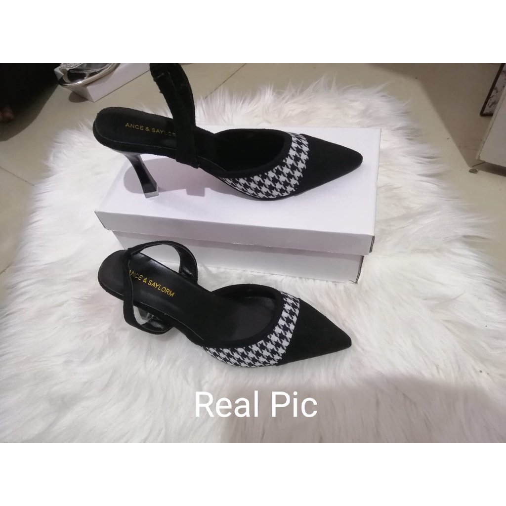 [READY STOK] [LC] 1416 Sepatu Wanita heels AK98 les hitam ELEGAN Sepatu Hak pesta KEREN impor KUALITAS BAGUS like PREMIUM