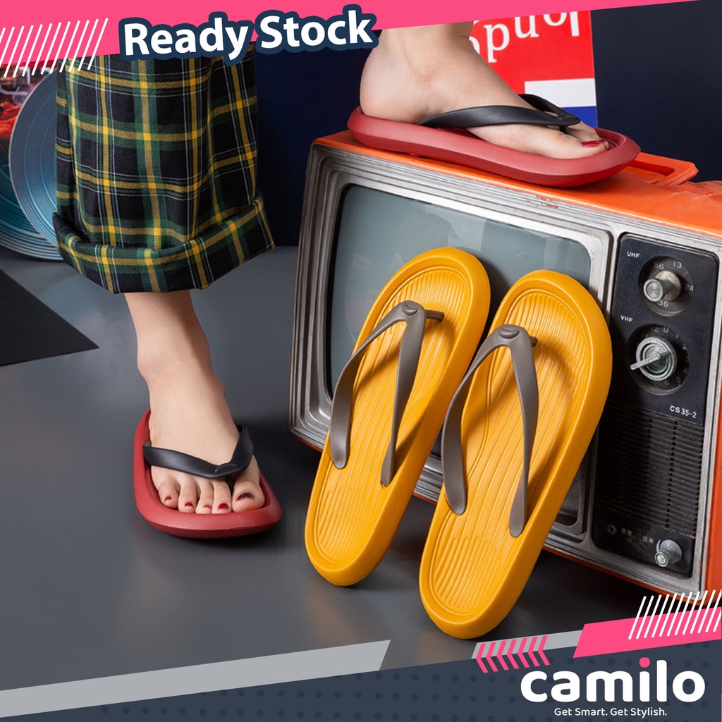 ☀CAMILO☀ Sandal Ringan Unisex Sandal Polos Import Pria Wanita Main Elastis Lurad Sandal Import Original SD11