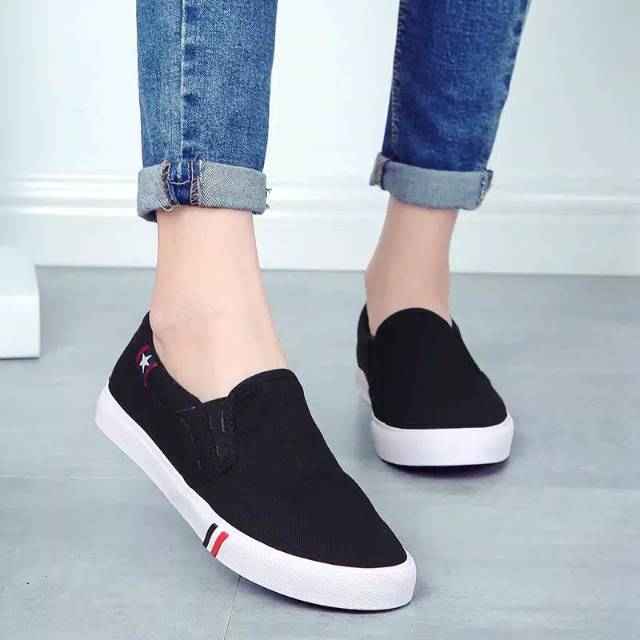 Sepatu Slipon Wanita Bahan Kanvas LFR&quot;